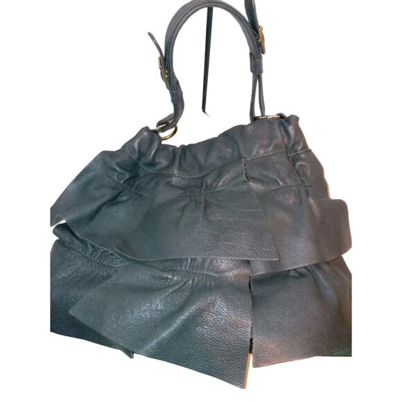 LE' BULGA black leather hobo bag purse - Picture 3 of 8